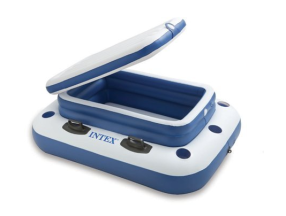 inflatable cooler-blue-and-white-in-color